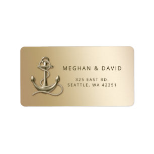 Rustikale Vintage antike Ankerhochzeit Adressaufkleber