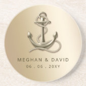 Rustikale Vintage antike Ankerhochzeit Getränkeuntersetzer (Vorne)