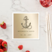 Rustikale Vintage antike Ankerhochzeit Serviette (Beispiel)