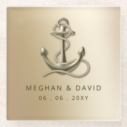 Rustikale Vintage antike Hochzeit Ro Glasuntersetzer (Vorderseite)