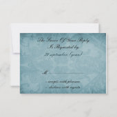 Rustikale Vintage Aqua Blue Wedding RSVP Karte (Rückseite)