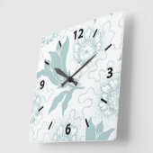 Rustikale Vintage Aquamarine Bauernstube Quadratische Wanduhr (Winkel)