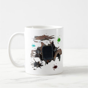 Rustikale Vintage-Auto-Grunge-Kunst, Kaffeetasse