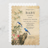 Rustikale Vintage Babydusche Einladung (Vorne/Hinten)