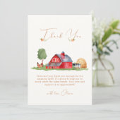 Rustikale Vintage Bauern Markt Barnyard Baby Dusch Dankeskarte (Stehend Vorderseite)