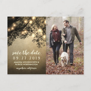 Rustikale Vintage-Baum-Hochzeit-Save-the-Date-Kart Ankündigungspostkarte