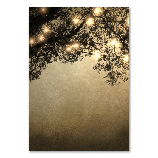 Rustikale Vintage Baumzweig-Hochzeitskarten Tischnummer (Rückseite)