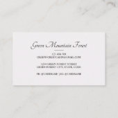 Rustikale Vintage Berghütte Lodge Visitenkarte (Rückseite)