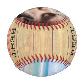 Rustikale Vintage Beste Vater je FotoCollage Baseball (Rückseite)