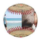 Rustikale Vintage Beste Vater je FotoCollage Baseball (Vorderseite)
