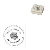 Rustikale Vintage Bibliothek Gummistempel (Stempel)