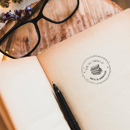 Rustikale Vintage Bibliothek Gummistempel