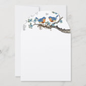 Rustikale Vintage Bluebirds Hochzeitseinladungen Einladung (Rückseite)