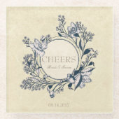 Rustikale Vintage Blume Blumenzauber Glasuntersetzer (Vorderseite)