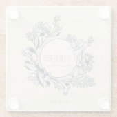 Rustikale Vintage Blume Blumenzauber Glasuntersetzer (Rückseite)