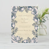 Rustikale Vintage Blume Blumenzwiebeleinladung Einladung (Stehend Vorderseite)