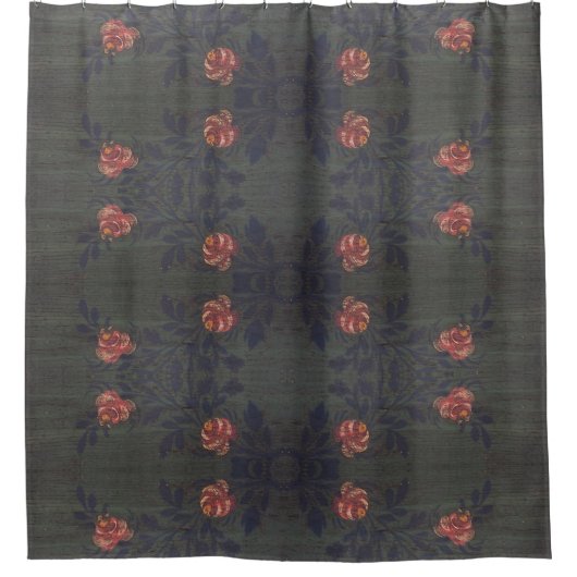 Rustikale Vintage Blume Duschvorhang (Vorderseite)