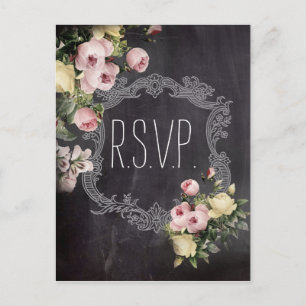 rustikale Vintage Blume Halbpension Hochzeit Rsvp Einladungspostkarte