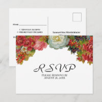 Rustikale Vintage Blume Herbsthochzeit RSVP