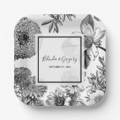 Rustikale Vintage Blume Hochzeit Pappteller (Vorderseite)