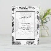 Rustikale Vintage Blume Hochzeit Save The Date (Stehend Vorderseite)