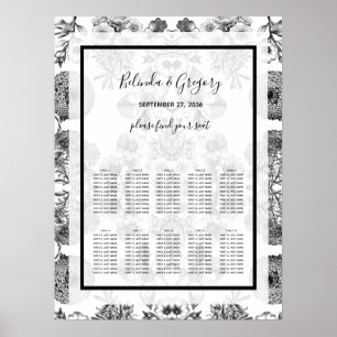 Rustikale Vintage Blume Hochzeitsdiagramm Poster