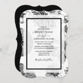 Rustikale Vintage Blume Hochzeitsfeiern Einladung (Vorne/Hinten)