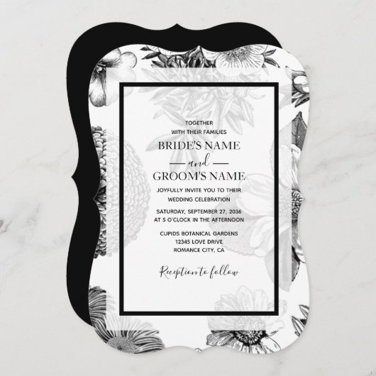 Rustikale Vintage Blume Hochzeitsfeiern Einladung (Vorne/Hinten)