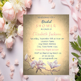 Rustikale Vintage Blume, Magnolia-Brautparty Einladung