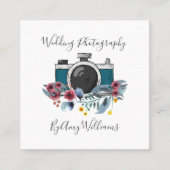 Rustikale Vintage Blumenfotografie Square B Quadratische Visitenkarte (Vorderseite)