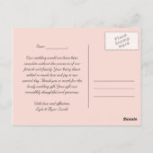 Rustikale Vintage Blumenhochzeit Danke Postcard Postkarte (Rückseite)