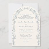 Rustikale Vintage Blumenstrasse Einladung (Vorderseite)