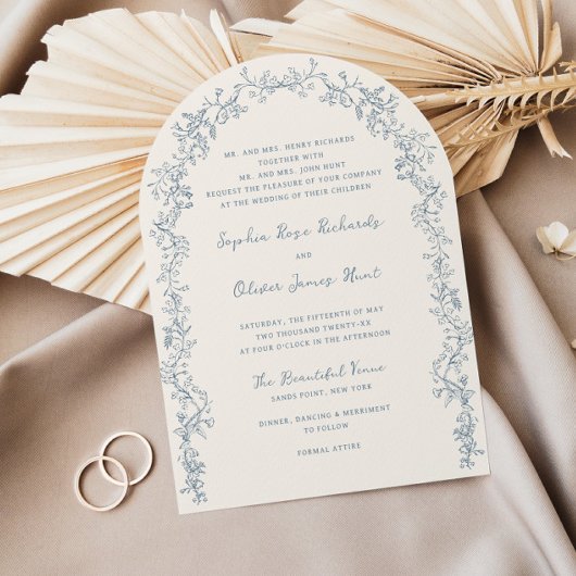 Rustikale Vintage Blumenstrasse Einladung