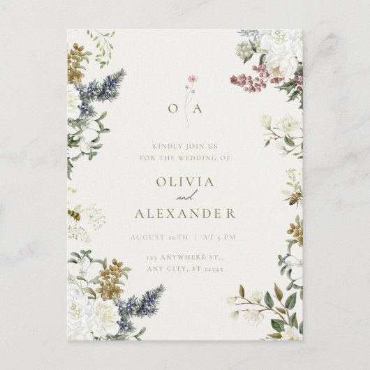 Rustikale Vintage Blumenstrasse Kunstvoll wandern  Postkarte (Vorderseite)