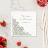 Rustikale Vintage Blumenstrauß Grüne Hochzeit Serviette (Beispiel)