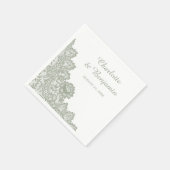 Rustikale Vintage Blumenstrauß Grüne Hochzeit Serviette (Ecke)