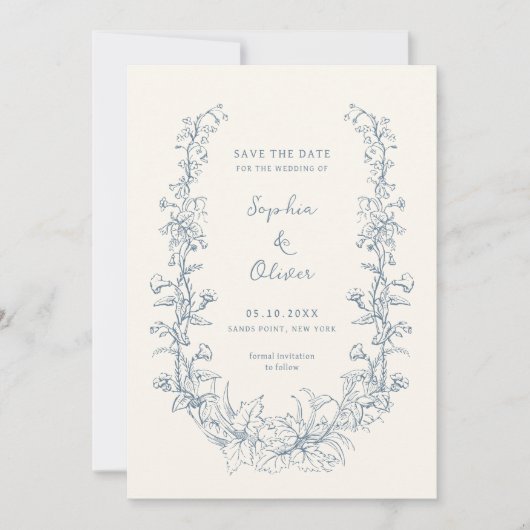 Rustikale Vintage Blumenstrauß Save The Date (Vorderseite)