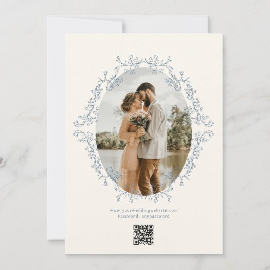 Rustikale Vintage Blumenstrauß Save The Date (Rückseite)