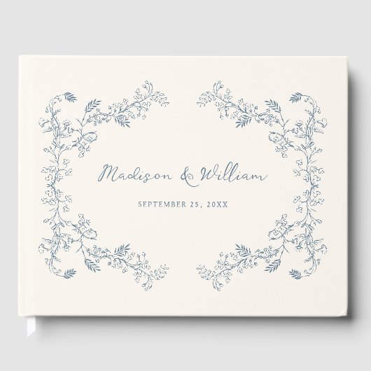 Rustikale Vintage Blumenzange Gästebuch (Vorderseite)