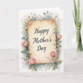 Rustikale Vintage Blumütter Tagesmütter Karte (Vorderseite)