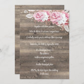 Rustikale Vintage Blütenpracht Pink Bouquet Weddin Einladung (Vorne/Hinten)