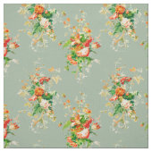 Rustikale Vintage Botanicale Orangenweide Grün Stoff (Muster)