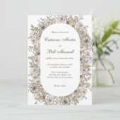 Rustikale Vintage Botanische Hochzeit Einladung (Stehend Vorderseite)