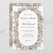 Rustikale Vintage Botanische Hochzeit Einladung (Vorne/Hinten)