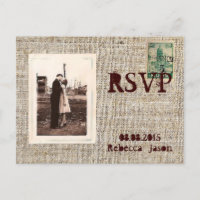 Rustikale Vintage Briefmarke begraben Land Hochzei