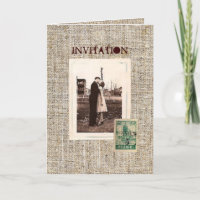 Rustikale Vintage Briefmarke begraben Land Hochzei