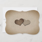 Rustikale Vintage Burlap Hearts Sonnenblumenhochze Save The Date (Rückseite)