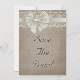 Rustikale Vintage Burlap- & Lace-Hochzeit retten d Einladung
