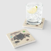 Rustikale Vintage Car Grunge Kunst, Kultur, Kunst, Steinuntersetzer (Seitenansicht)