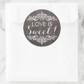 Rustikale Vintage Chalkboard-Liebe ist süß Runder Aufkleber (Tasche)
